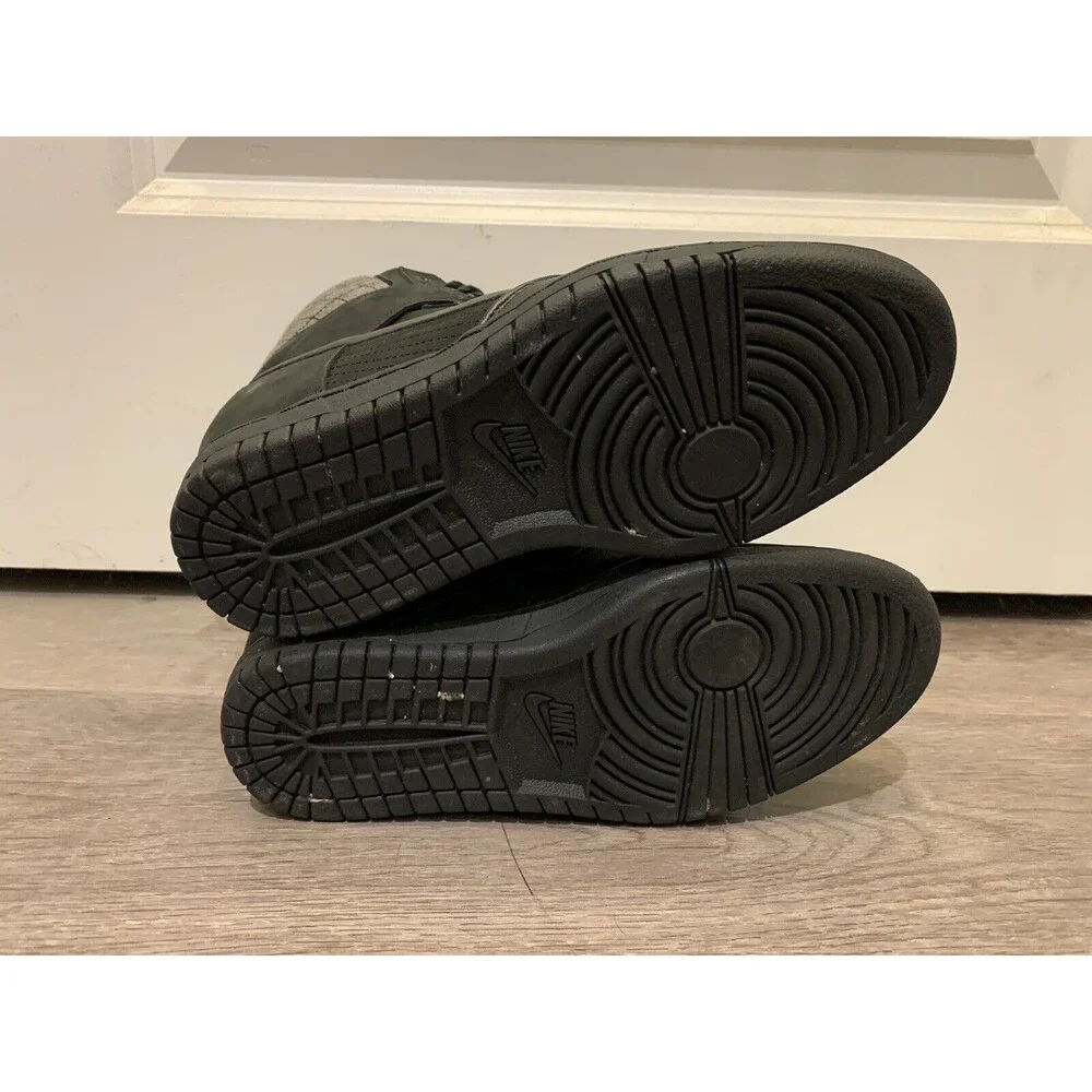 Nike Dunk Sky Hi Heel Gray Black Suede Wedge‎ Boot 616715-001 Women Size 8